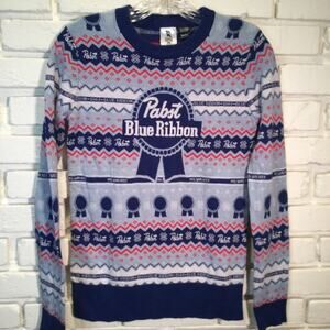 Ugly Christmas Sweater Pabst Beer themed XS